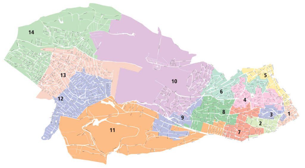 Budapest II. kerület, 2. kerület választási körzetek térképe